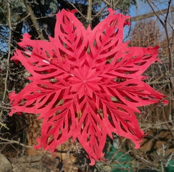 Rote Schneeflocke - Ø ca. 50 cm